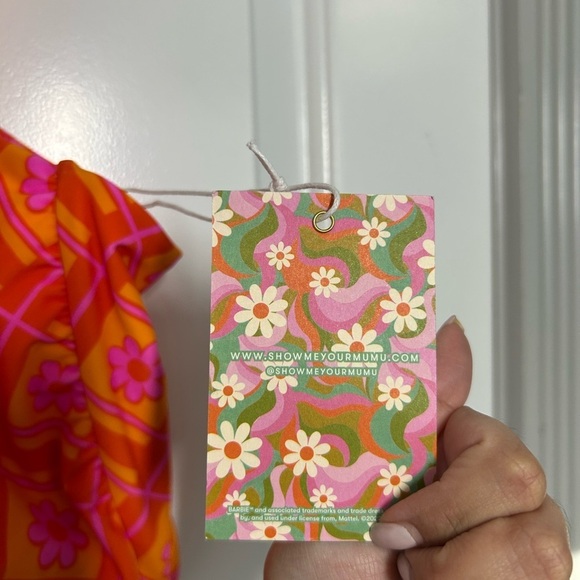 Show Me Your Mumu X Barbie Pink And Orange Retro Floral Bikini set size 3x NWT - Picture 10 of 16